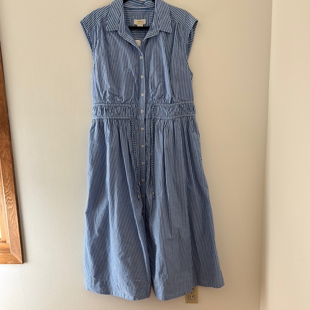 Anthropologie Blue Striped Dress